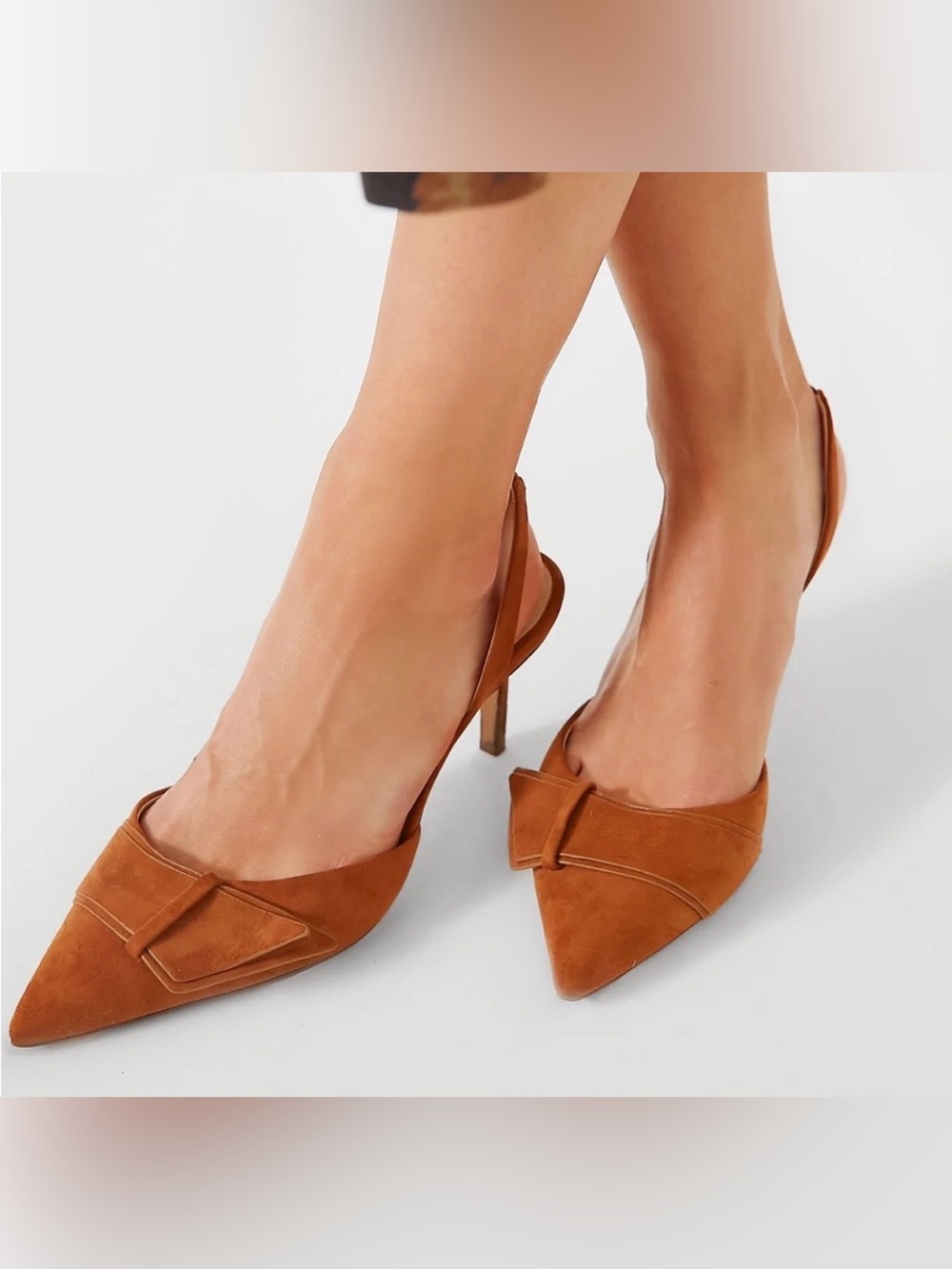 Veronica Beard Lisbeth Suede Point Classic Luxury Neutral Slingback Pump Heel